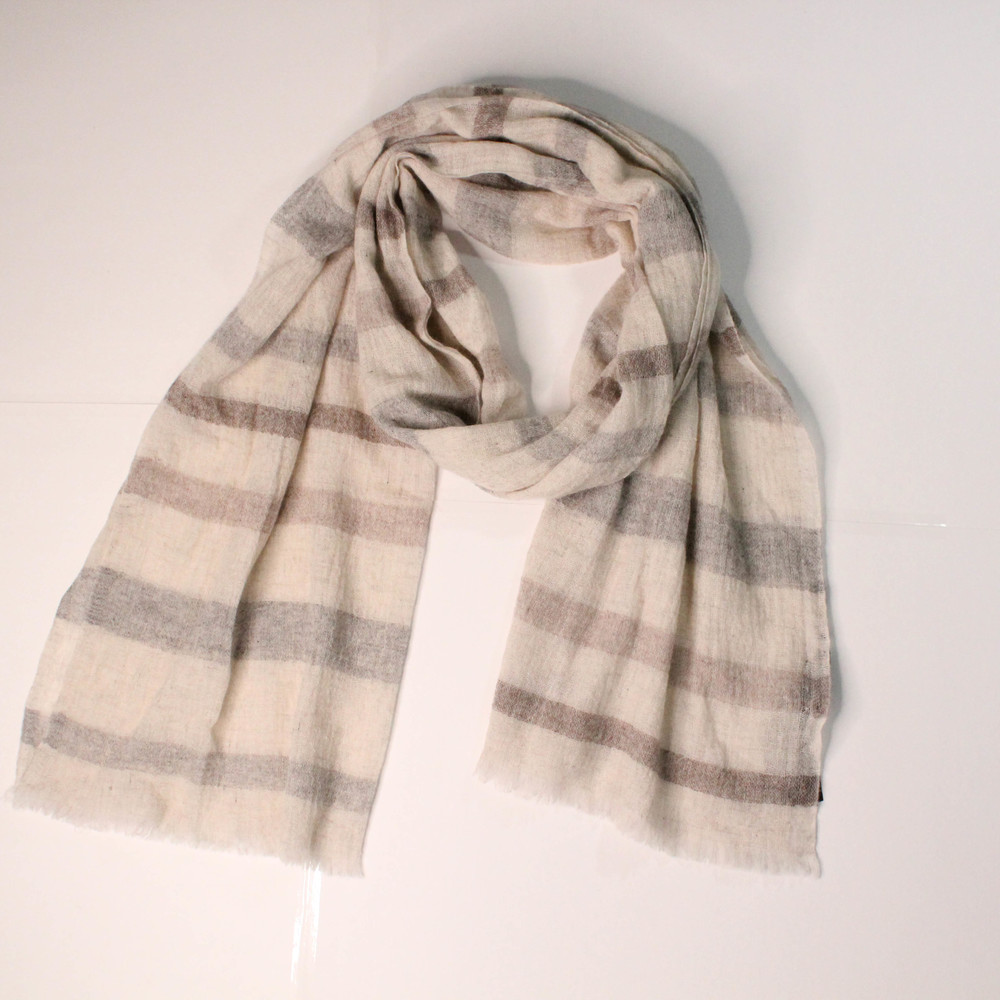 Massimo Dutti 100% Cashmere Lightweight Long Striped Scarf